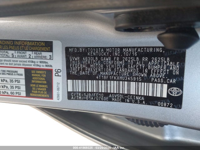 4T1BF1FKXHU345915 Toyota CAMRY LE