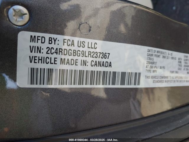 2C4RDGBG9LR237367 Dodge Grand Caravan Se