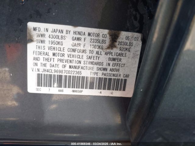 2007 ACURA TSX JH4CL96987C022365 Photo 8