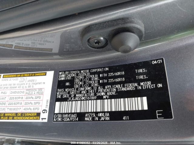 JTJGJRDZ4M2161869 Lexus NX 300H
