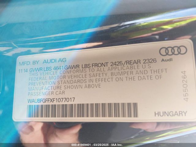 WAUBFGFFXF1077017 Audi S3 2.0t Premium Plus
