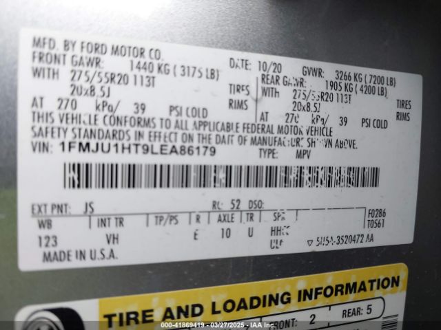 1FMJU1HT9LEA86179 Ford Expedition Xlt