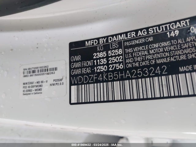 WDDZF4KB5HA253242 Mercedes-Benz E 300 4matic