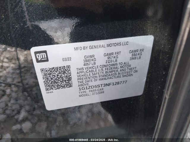 1G1ZD5ST3NF128777 Chevrolet Malibu Fwd Lt