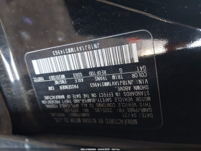 JN1BJ1AV1MW314963 Nissan Rogue Sport S Fwd Xtronic Cvt