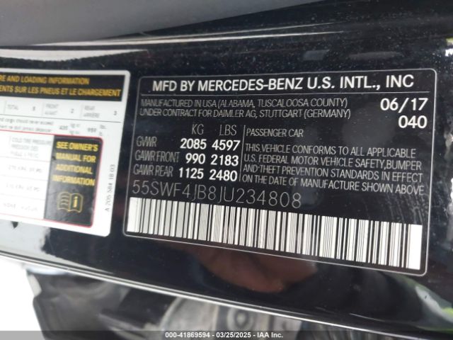 55SWF4JB8JU234808 Mercedes-Benz C 300