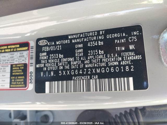 5XXG64J2XMG060182 KIA K5 Gt-line