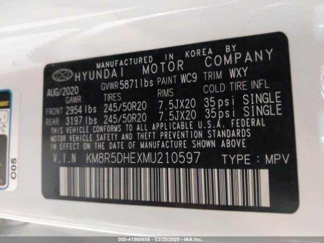 KM8R5DHEXMU210597 Hyundai Palisade Limited