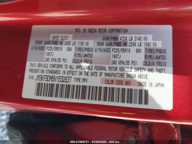 JM3KFBDM5N1532837 Mazda Cx-5 2.5 S Premium