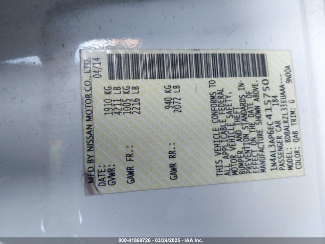 Nissan Altima 2014 1N4AL3AP6EC415750 Image 21