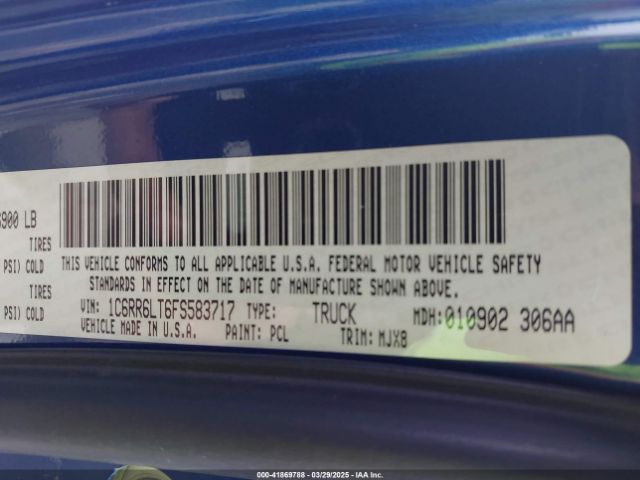 1C6RR6LT6FS583717 RAM 1500 Lone Star