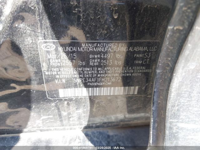 5NPE34AF1FH213672 Hyundai Sonata Sport