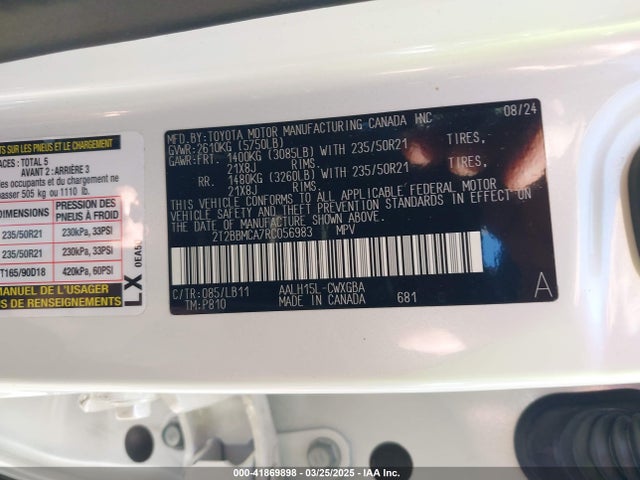 Lexus a25a-fxs, 5nm+4nm 2024 2T2BBMCA7RC056983 Image 9