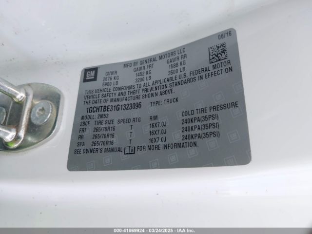 1GCHTBE31G1323096 Chevrolet Colorado Wt