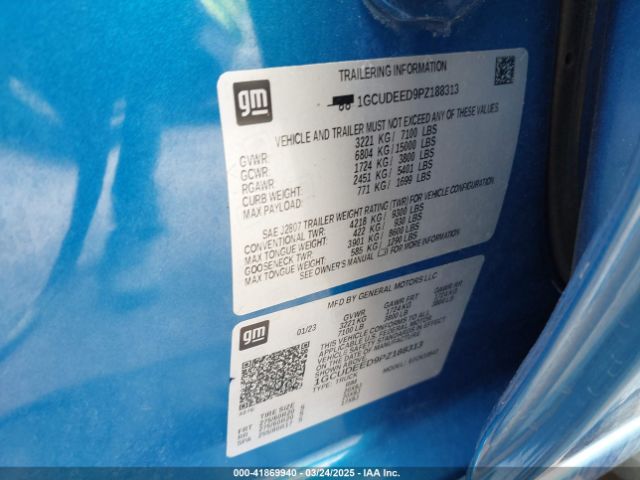 1GCUDEED9PZ188313 Chevrolet Silverado 1500 4wd  Short Bed Rst