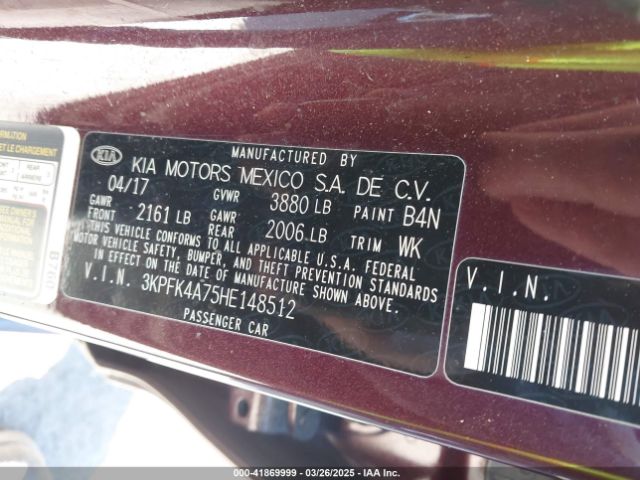 3KPFK4A75HE148512 KIA FORTE LX