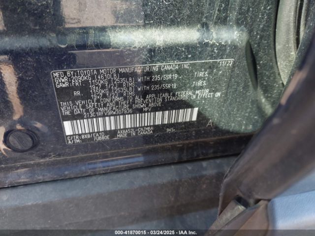 2T3C1RFV9RW307936 Toyota Rav4 Xle Premium