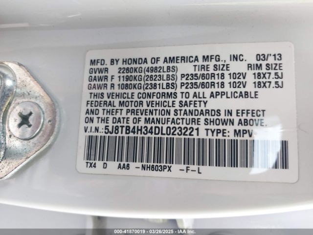 2013 ACURA RDX 5J8TB4H34DL023221 Photo 8