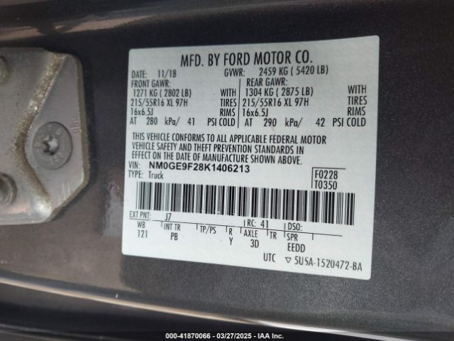 NM0GE9F28K1406213 Ford Transit Connect Xlt