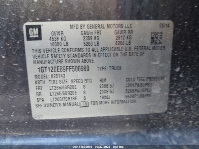 1GT120E89FF506980 GMC Sierra 2500hd Denali