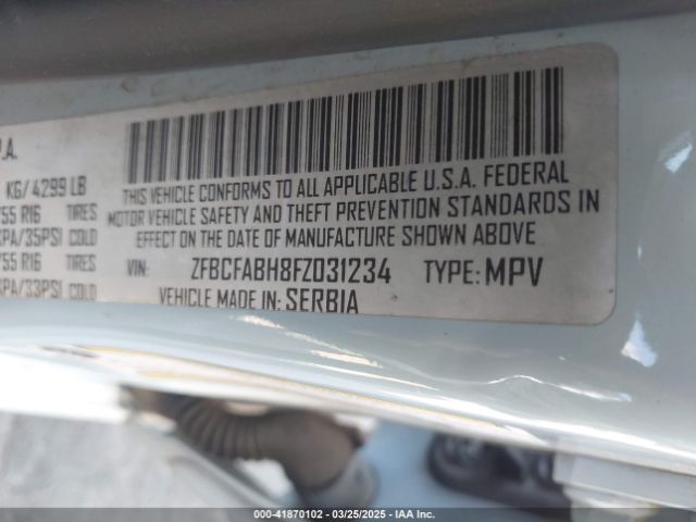 ZFBCFABH8FZ031234 Fiat 500l Easy