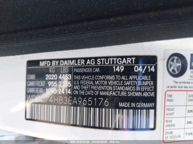 WDDGF4HB3EA965176 Mercedes-Benz C 250 Luxury/sport