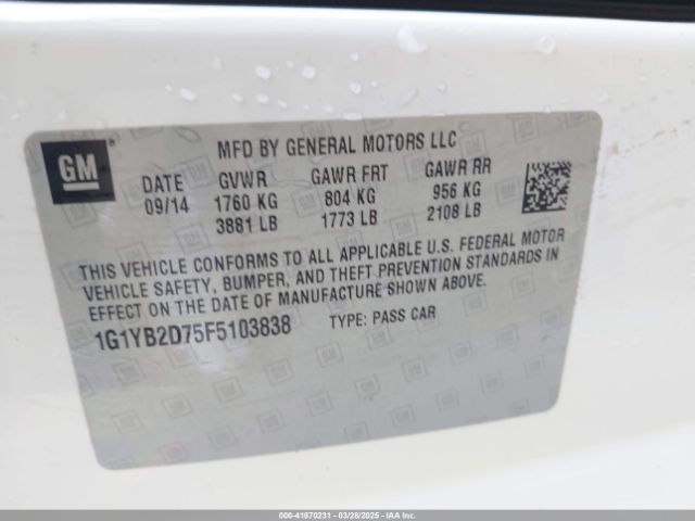 1G1YB2D75F5103838 Chevrolet CORVETTE STINGRAY