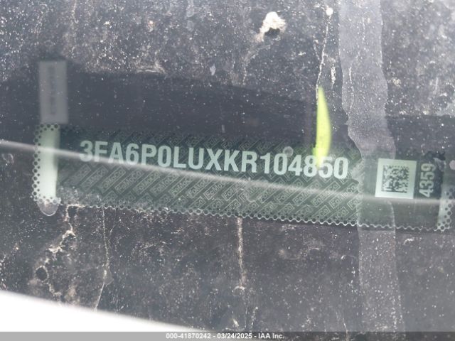 3FA6P0LUXKR104850 Ford Fusion Hybrid Se