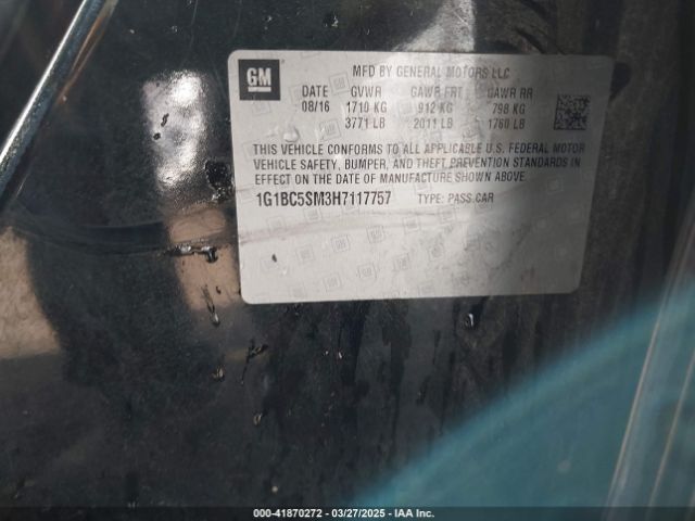 1G1BC5SM3H7117757 Chevrolet Cruze Ls Auto