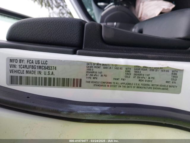 2021 JEEP GRAND CHEROKEE 1C4RJFBG1MC645374 Photo 8