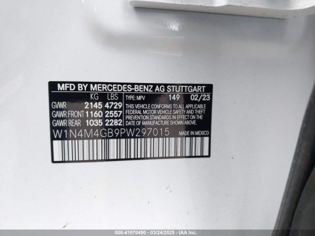 W1N4M4GB9PW297015 Mercedes-Benz GLB 250