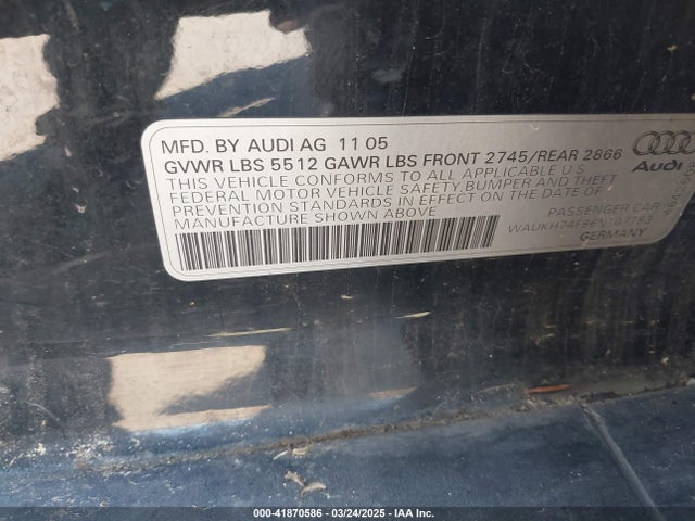 2006 AUDI A6 WAUKH74F86N107783 Photo 8