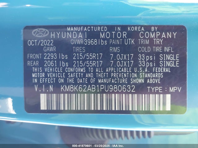 Hyundai mpi nu pe 2023 KM8K62AB1PU980632 Image 9