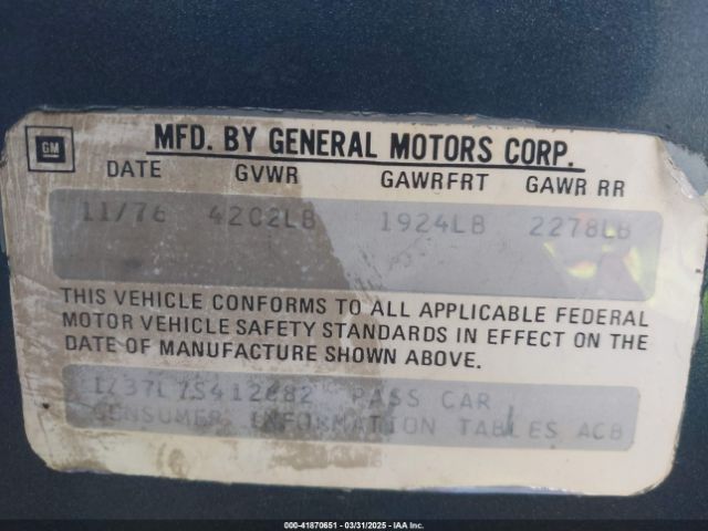 1977 CHEVROLET CORVETTE 1Z37L7S412682 Photo 8