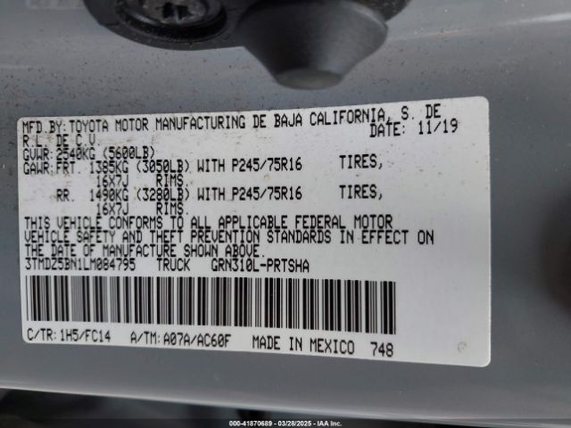 3TMDZ5BN1LM084795 Toyota 2gr-fks