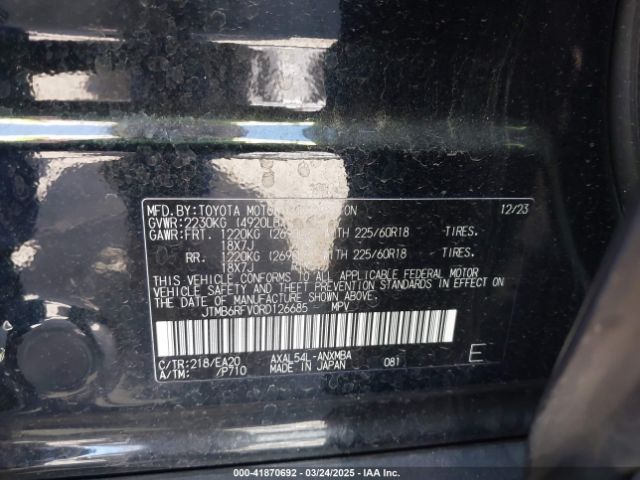 JTMB6RFV0RD126685 Toyota Rav4 Hybrid Xle Premium