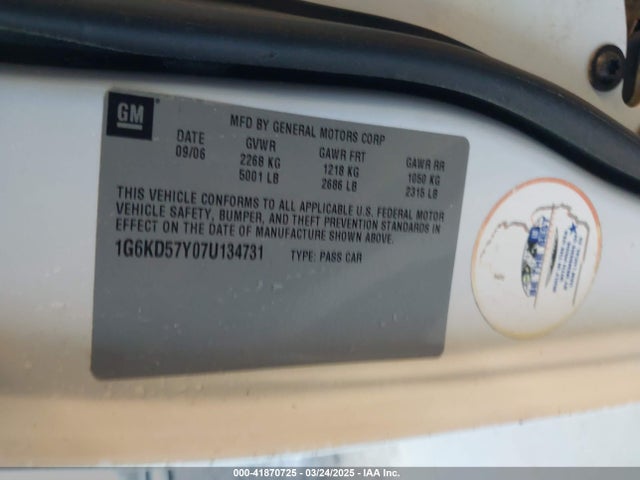 2007 CADILLAC DTS 1G6KD57Y07U134731 Photo 8