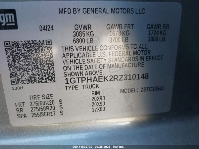 1GTPHAEK2RZ310148 GMC Sierra 1500 2wd  Short Box Pro