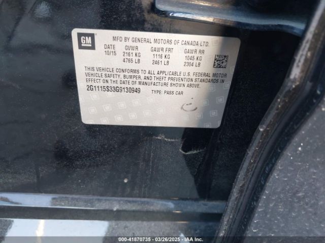 2G1115S33G9130949 Chevrolet Impala 2lt