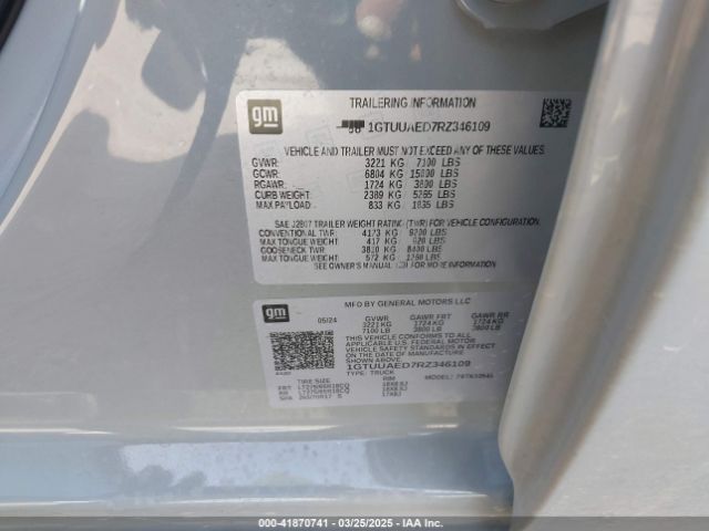 1GTUUAED7RZ346109 GMC Sierra 1500 4wd  Short Box Pro