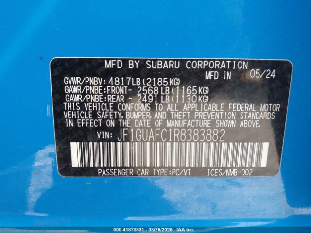 JF1GUAFC1R8383882 Subaru Impreza Sport 5-door