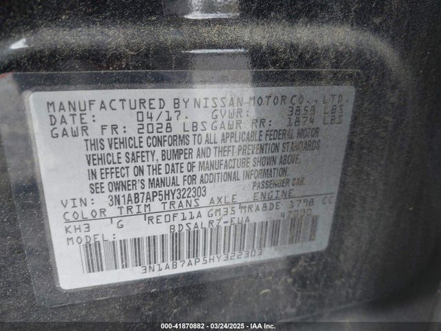 3N1AB7AP5HY322303 Nissan SENTRA SR