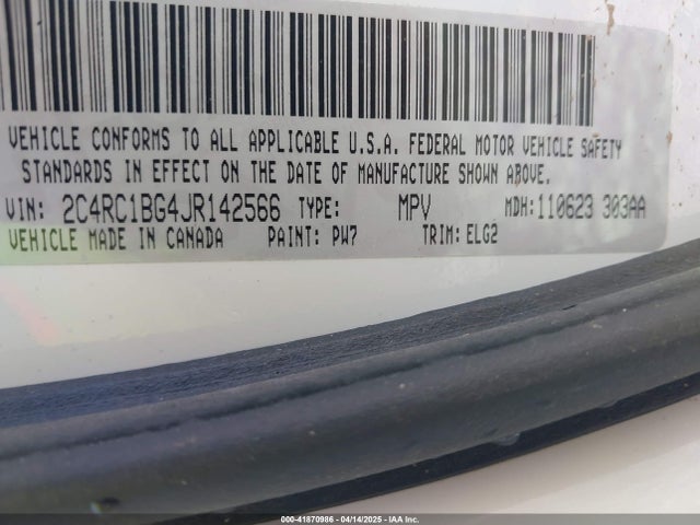 2C4RC1BG4JR142566 Chrysler Pacifica Touring L