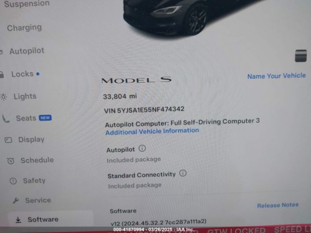 5YJSA1E55NF474342 Tesla Model S Dual Motor All-wheel Drive
