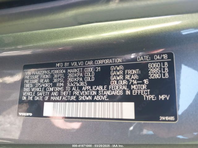 YV4A22PK6J1386904 Volvo Xc90 T6 Momentum