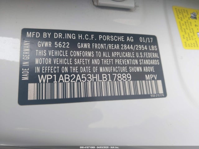 WP1AB2A53HLB17889 Porsche MACAN S