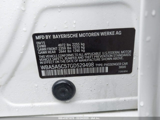 WBA5A5C57GD529498 BMW 2016