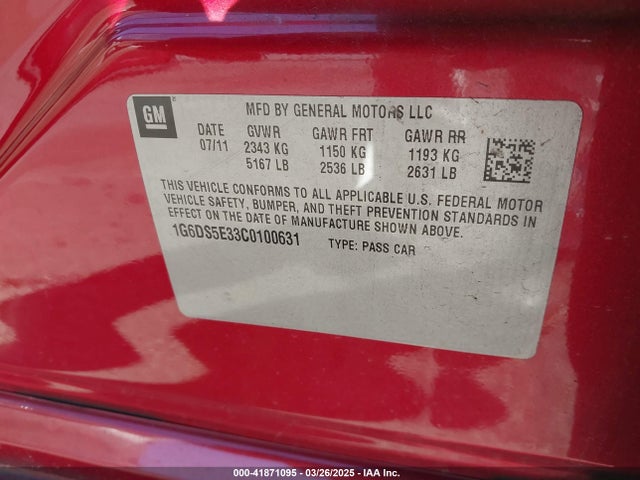 2012 CADILLAC CTS 1G6DS5E33C0100631 Photo 8