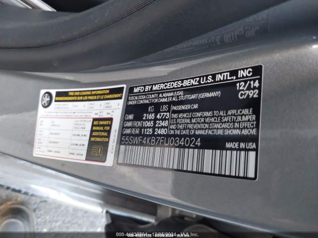 2015 MERCEDES-BENZ C 300 55SWF4KB7FU034024 Photo 8