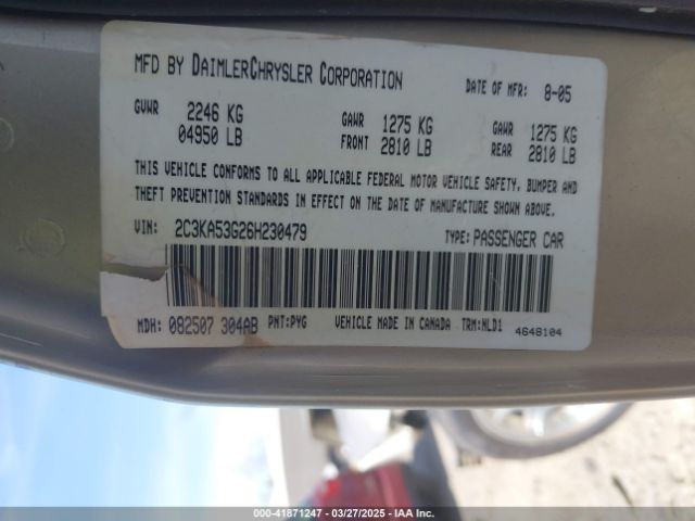 2006 CHRYSLER 300 2C3KA53G26H230479 Photo 8